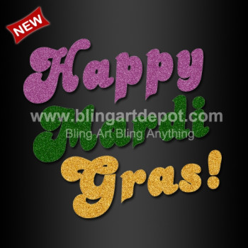 Glitter Iron On Letters Happy Mardi Gras Heat Transfers Glitter Iron On Letters Happy Mardi Gras Heat Transfers